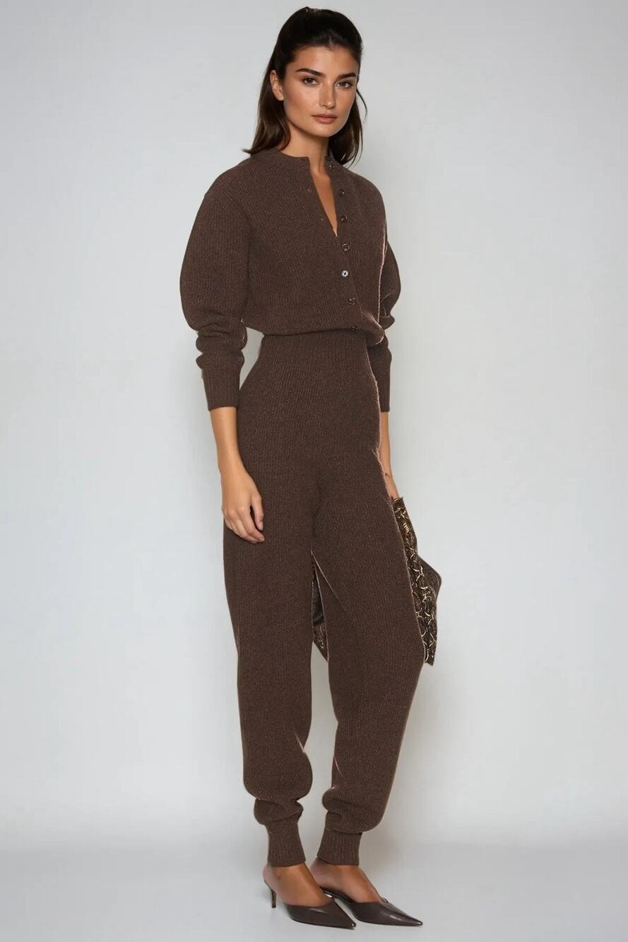 Innovare Denim Knit Jumpsuit Overall Women’s S/M Cozy Wool Heavyweight NWT